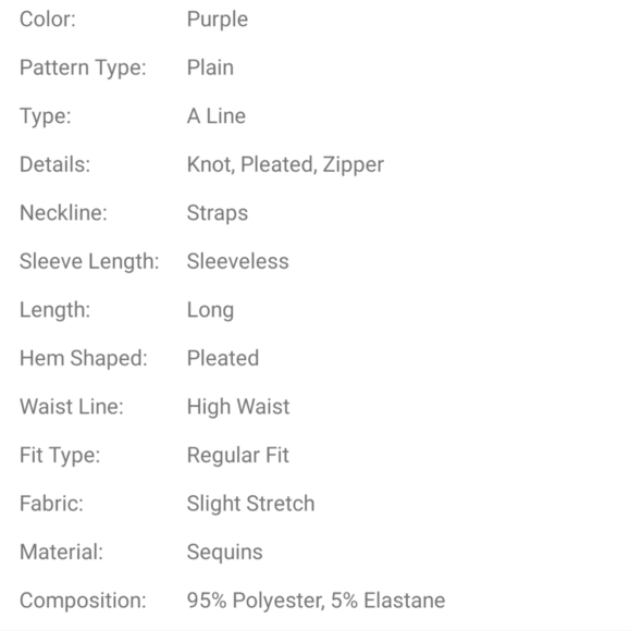 Purple Sequined, A Line, Pleated, Sleeveless, Gown - Picture 9 of 9